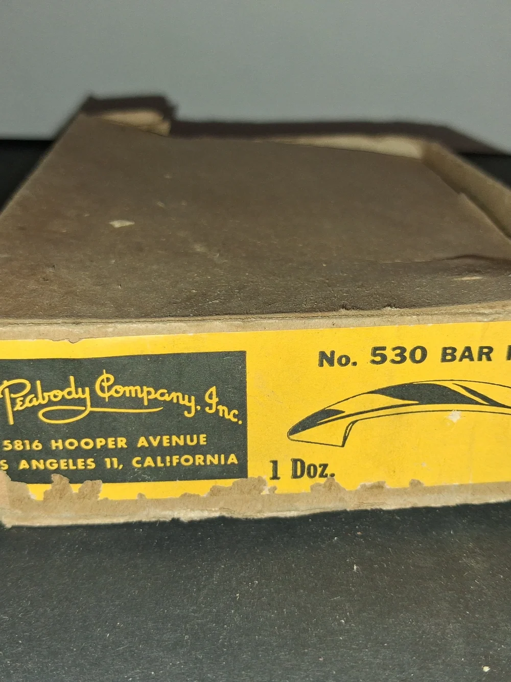 Peabody Company Inc. Vintage Yellow Box - No. 530 Bar Dozen